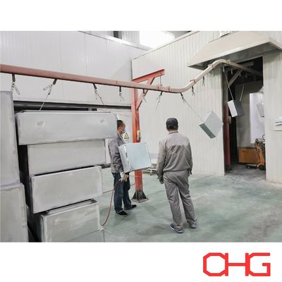Bom preço Linha de revestimento em pó para gabinete de controle elétrico Chassis Produção PP Spray Booth Sistema de transportador de monotrilho automático de pulverização de armas on-line