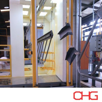 Equipamento de linha de produção de revestimento de pó com cabine de pulverização de PVC e sistema de transportador