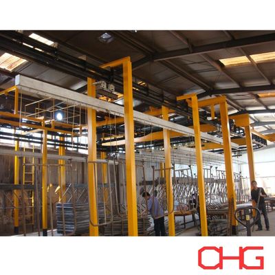 Linha de produção automática de revestimento em pó com cabine de pulverização de PVC