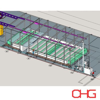 Linha de Pré-tratamento por Imersão Fornecendo Preparação de Superfície em Perfis de Alumínio