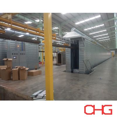 Linha de produção de revestimento em pó por método automático para perfis de alumínio