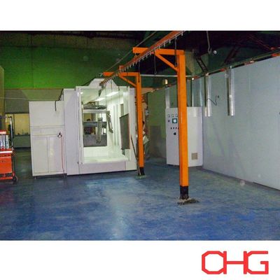 Linha de revestimento de pó manual personalizada com cabine de pulverização de aço carbono