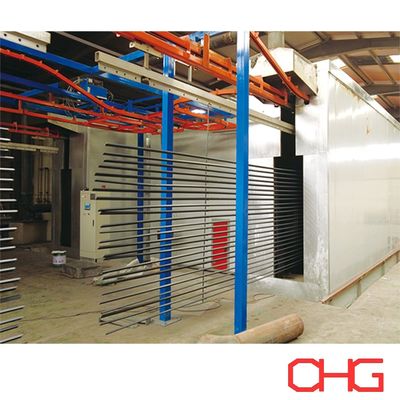 Linha automática de revestimento em pó personalizado para perfis de alumínio Tecnologia avançada