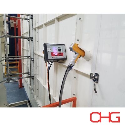 Pistola de pulverização eletrostática manual para tratamento de superfícies metálicas