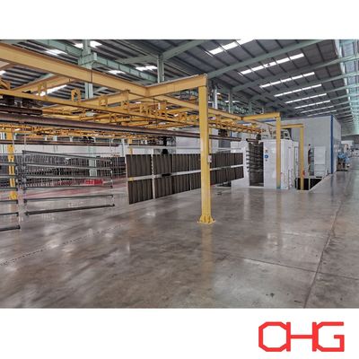 Linha de revestimento em pó eletrostático profissional para perfis de alumínio fabricados