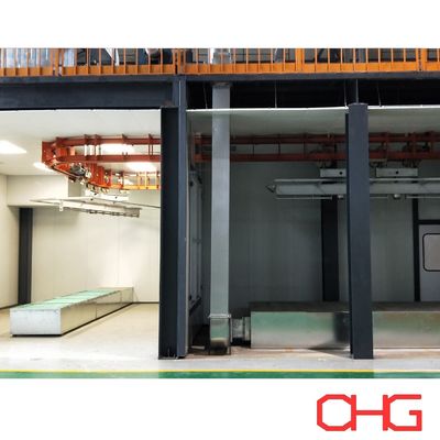 Sistema de transportador aéreo P&F para peças estruturais de máquinas pesadas feitas de aço carbono